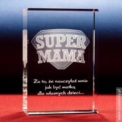 Odznaka Super Mama w krysztale