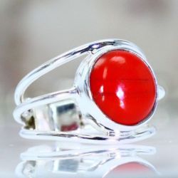 Srebrny pierścionek Czerwony Agat
